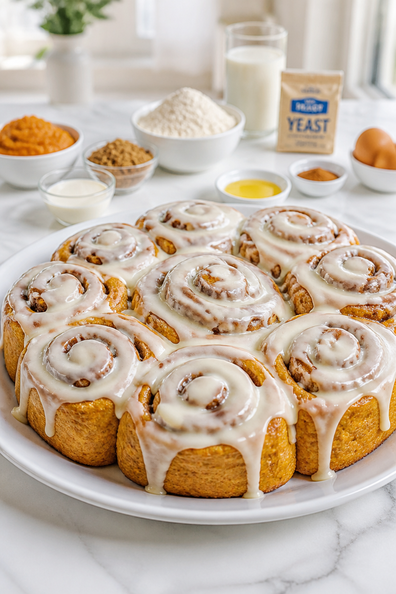 Pumpkin Spice Overnight Yeast Cinnamon Roll Pumpkin Spice Overnight Yeast Cinnamon Roll