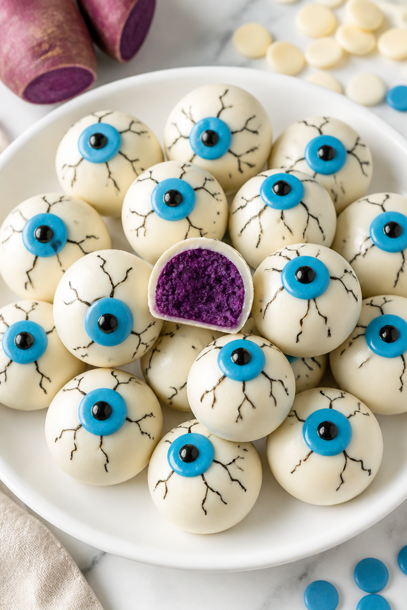Purple Sweet Potato White Chocolate Eyeball Purple Sweet Potato White Chocolate Eyeball