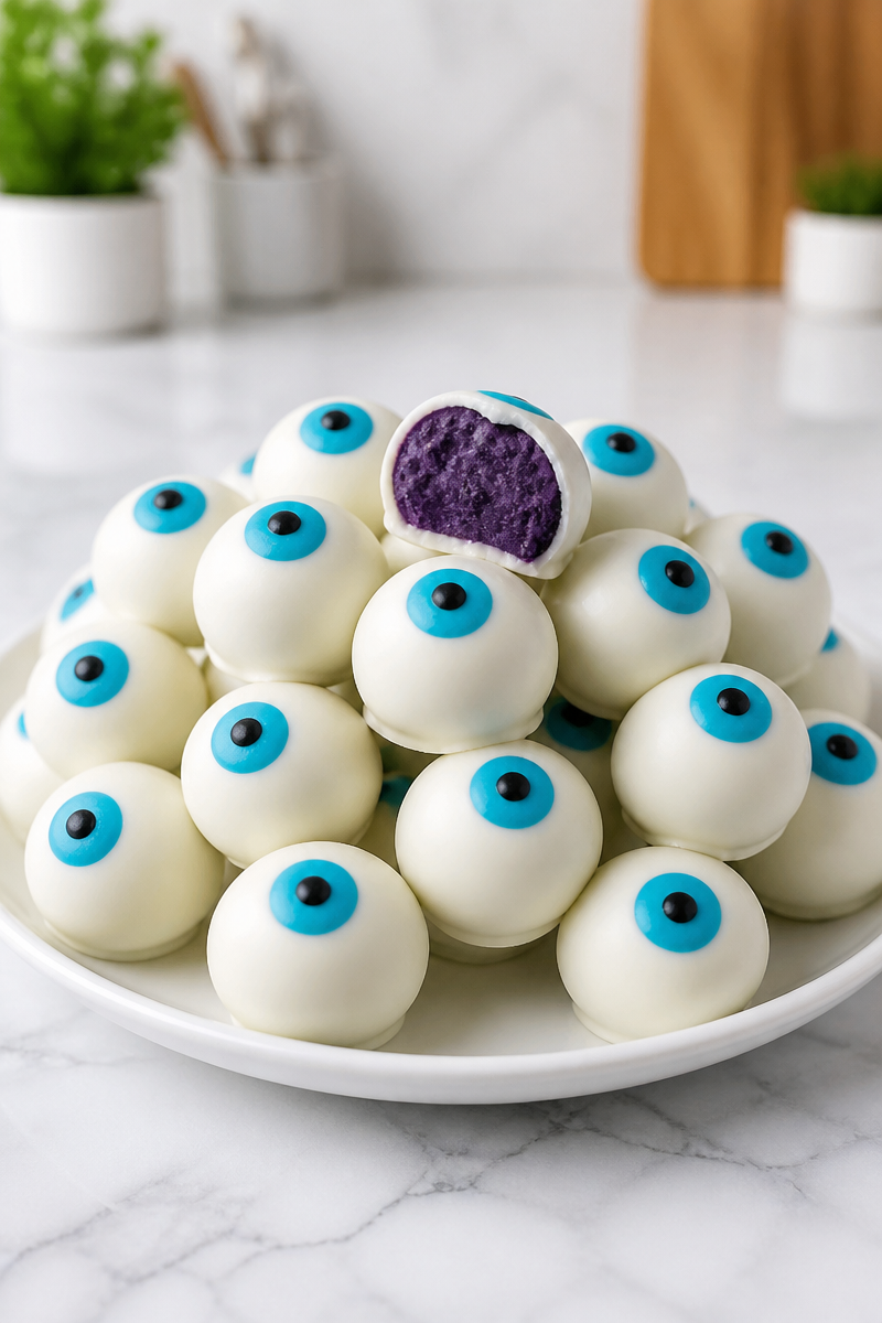 Purple Sweet Potato White Chocolate Eyeball Purple Sweet Potato White Chocolate Eyeball
