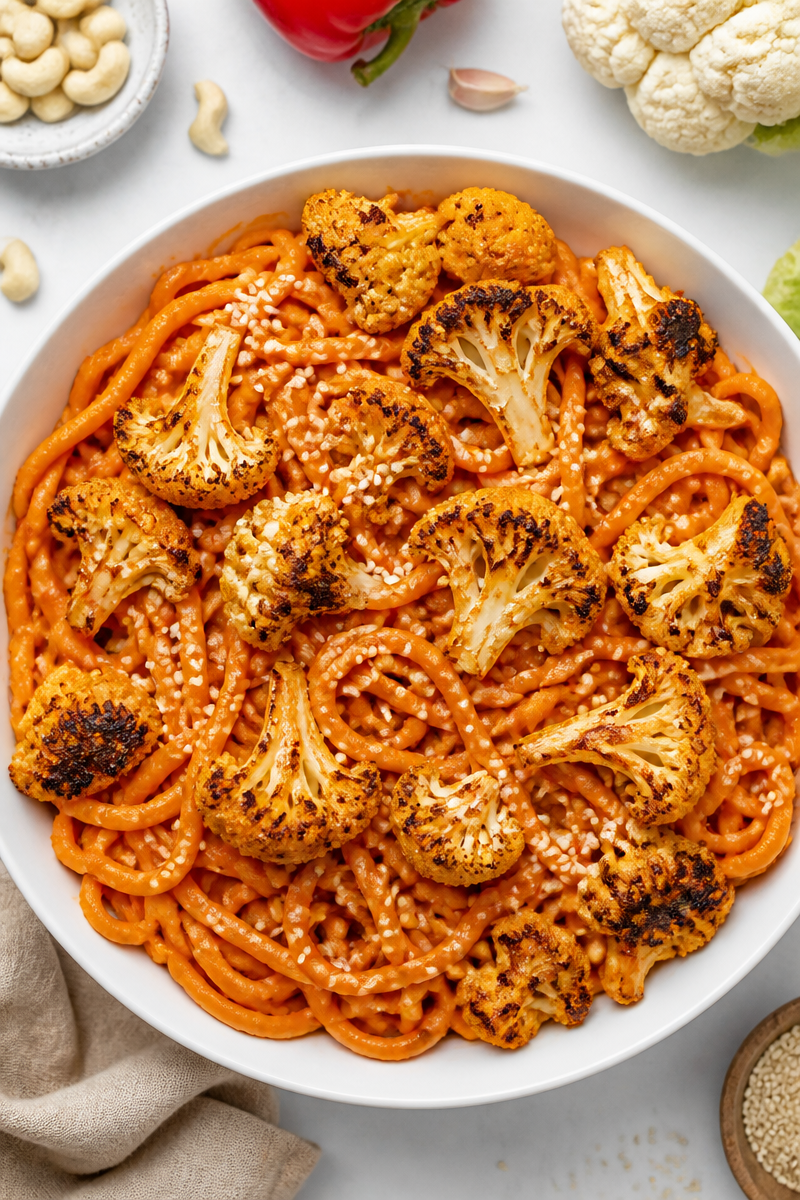 Red Pepper Cashew Noodle Bowl Crispy Red Pepper Cashew Noodle Bowl Crispy