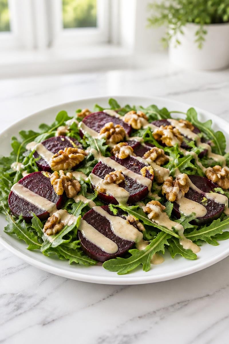 Roasted Beet Salad Tahini Lemon Sauce