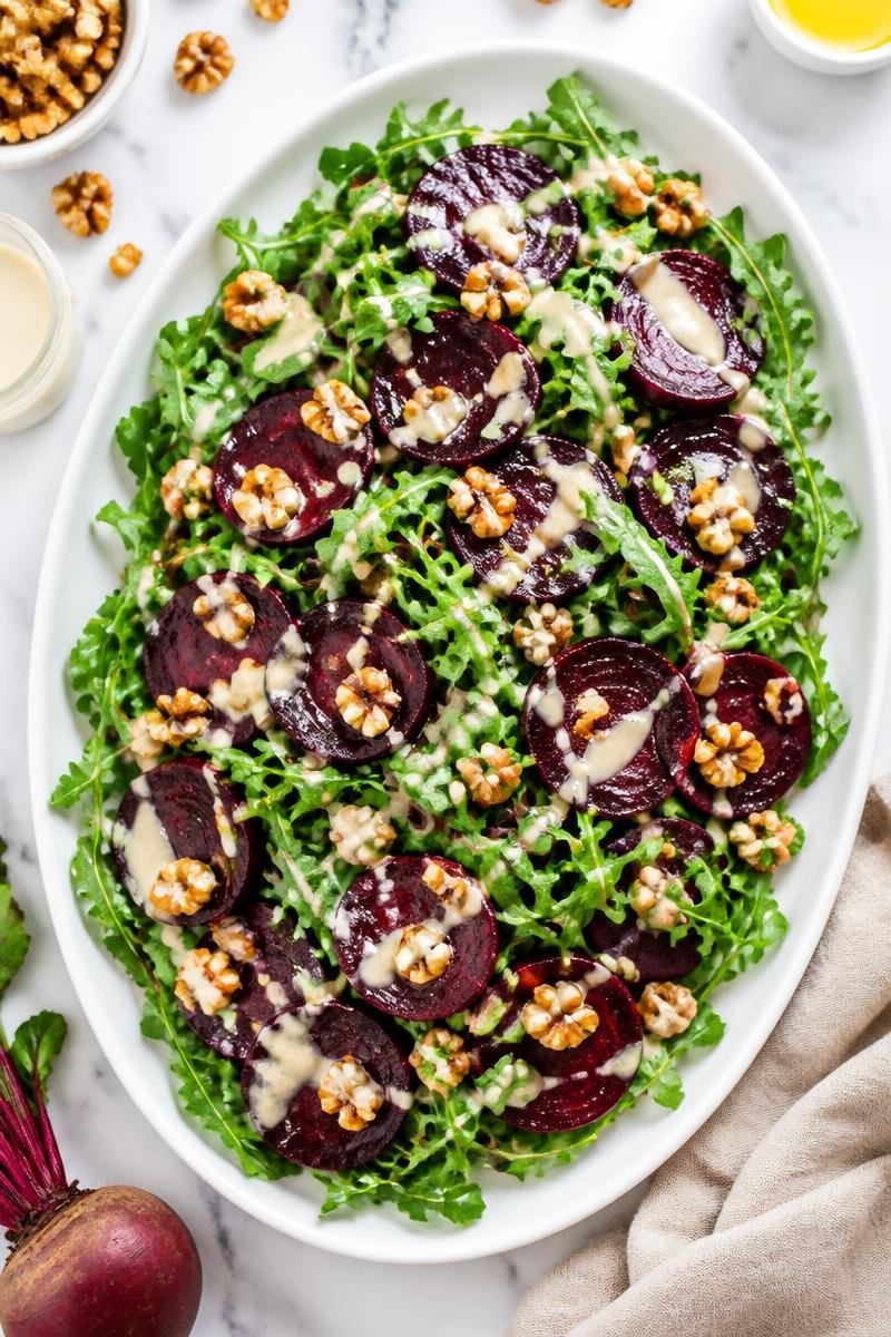 Roasted Beet Salad Tahini Lemon Sauce