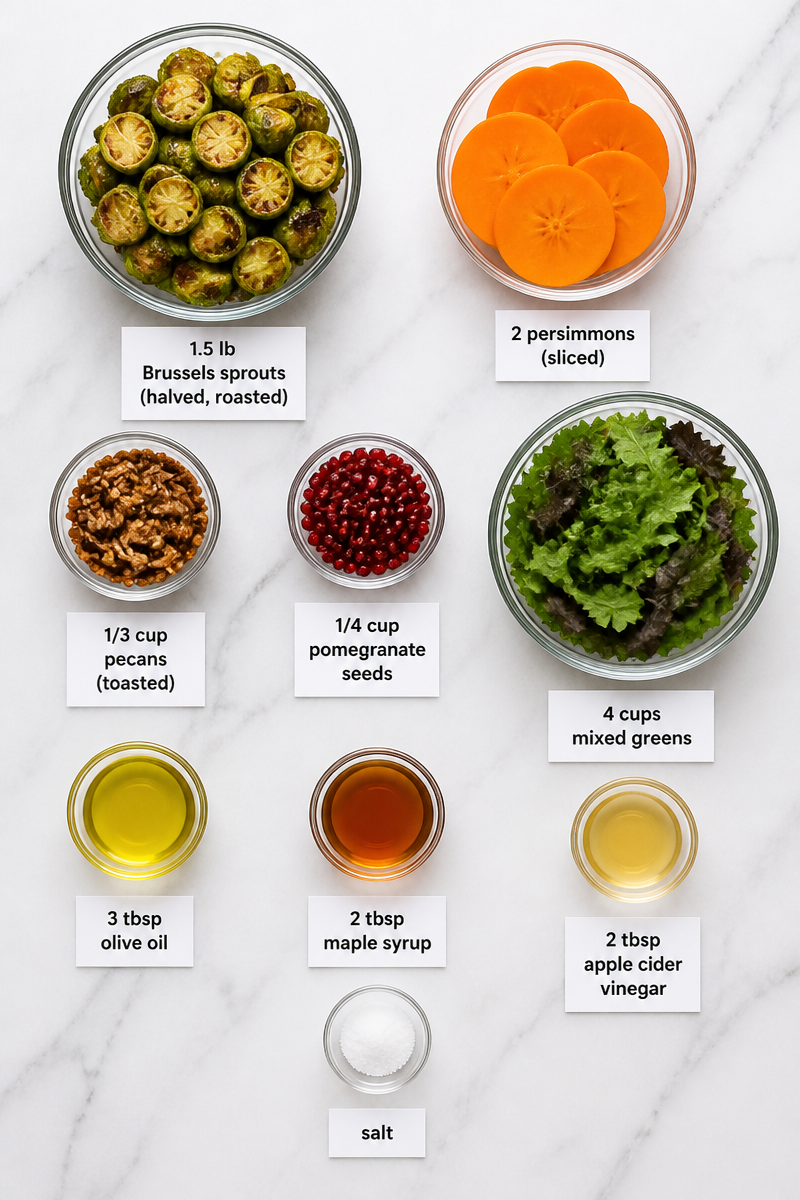 Roasted Brussels Sprout Persimmon Pecan Salad Roasted Brussels Sprout Persimmon Pecan Salad
