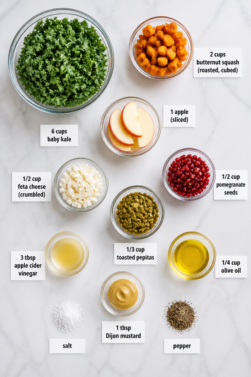 Roasted Butternut Squash Pomegranate Kale Salad