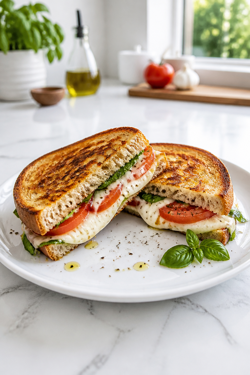 Roasted Garlic Caprese Grilled Cheese Roasted Garlic Caprese Grilled Cheese