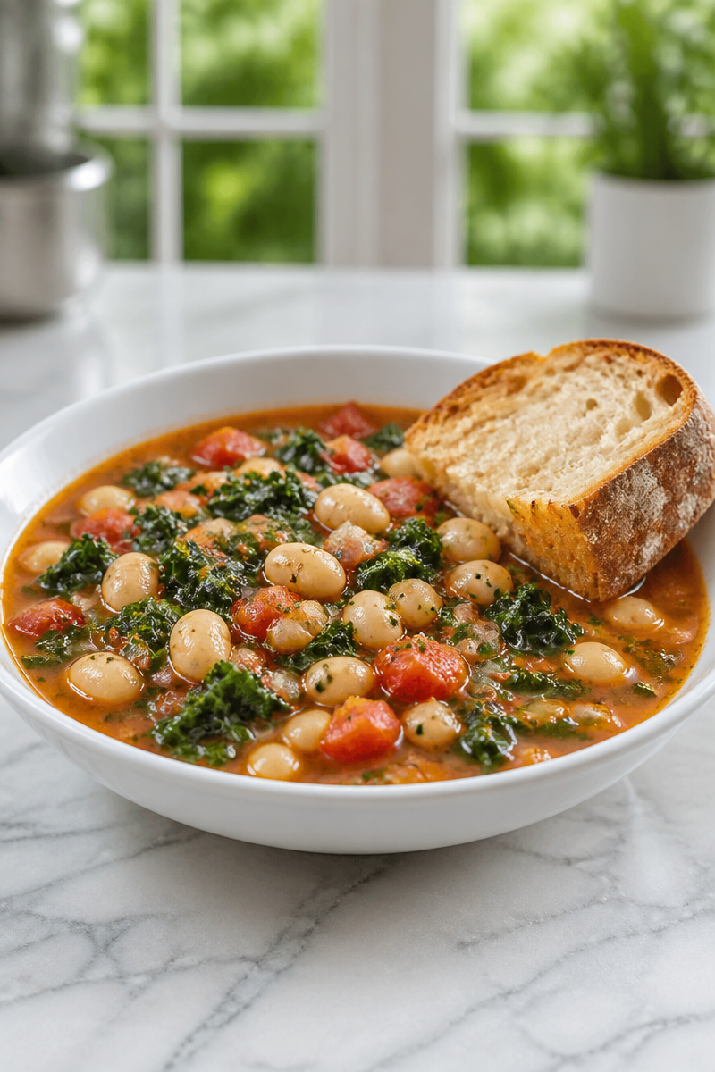 Roasted Garlic White Bean Kale Stew Roasted Garlic White Bean Kale Stew