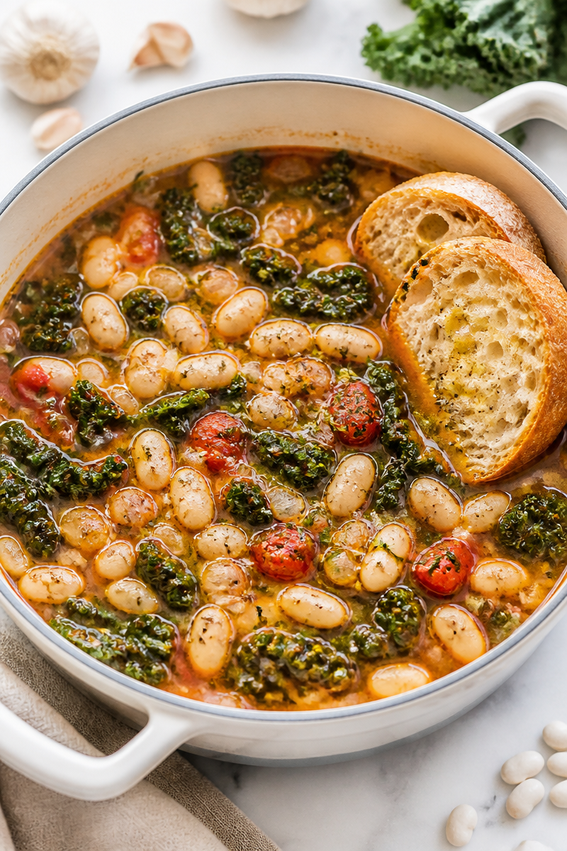 Roasted Garlic White Bean Kale Stew Roasted Garlic White Bean Kale Stew