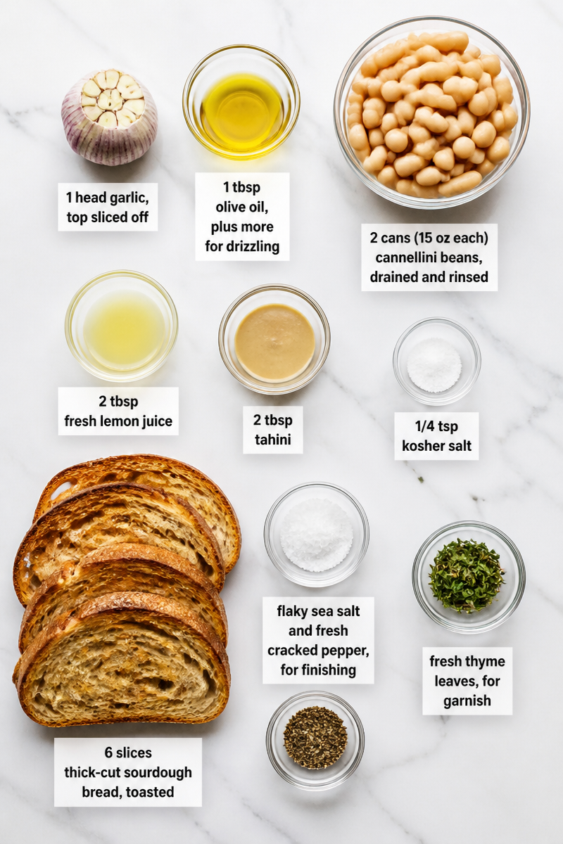 Roasted Garlic White Bean Toast