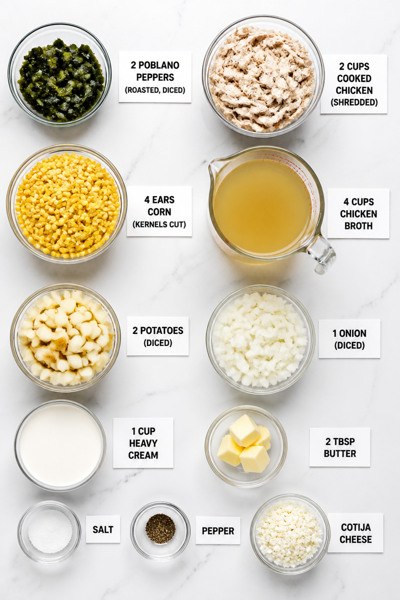 Roasted Poblano Chicken Corn Chowder