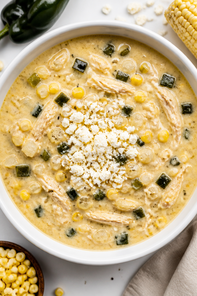 Roasted Poblano Chicken Corn Chowder
