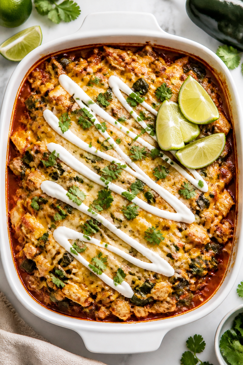 Roasted Poblano Chicken Enchilada Skillet Roasted Poblano Chicken Enchilada Skillet
