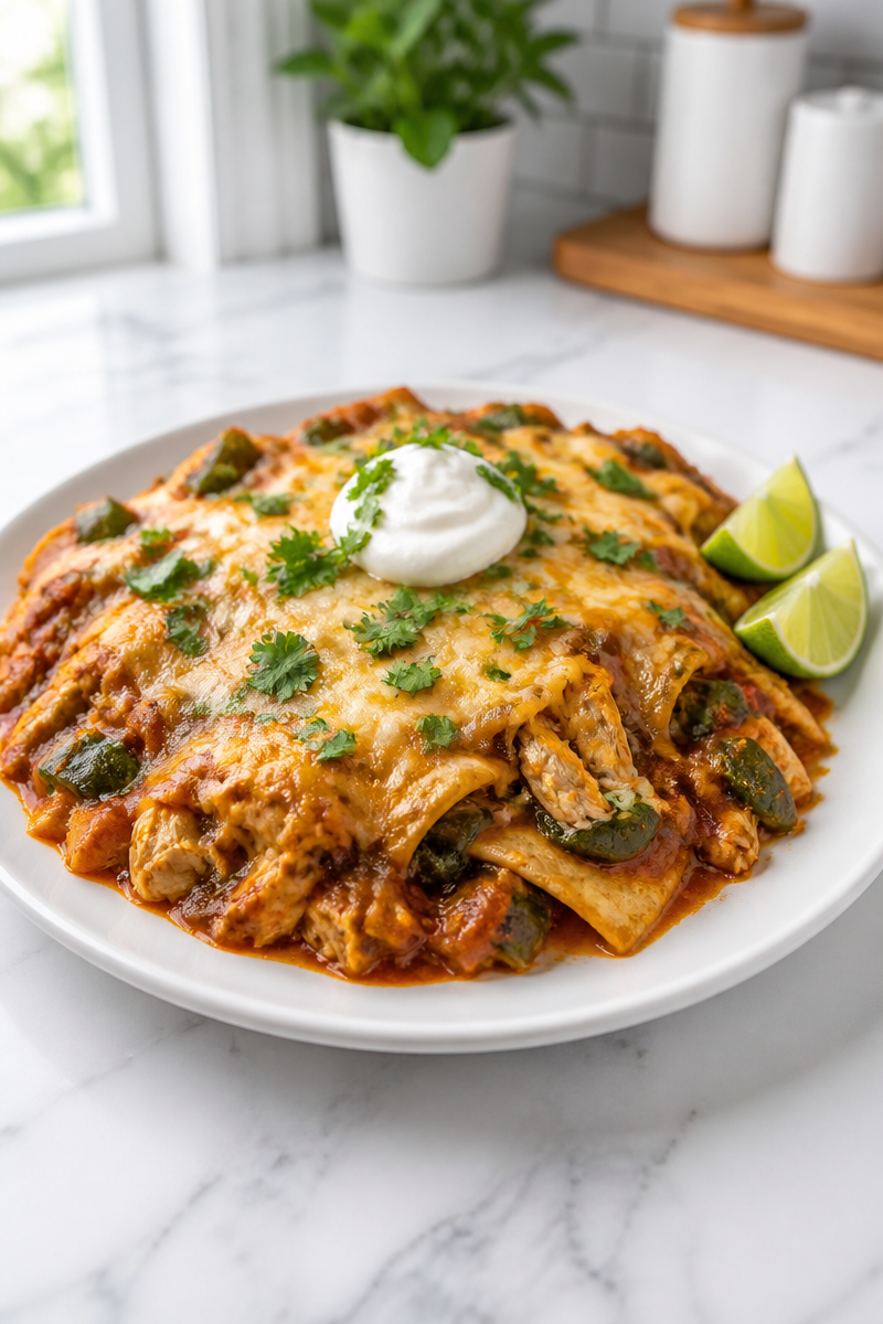 Roasted Poblano Chicken Enchilada Skillet Roasted Poblano Chicken Enchilada Skillet