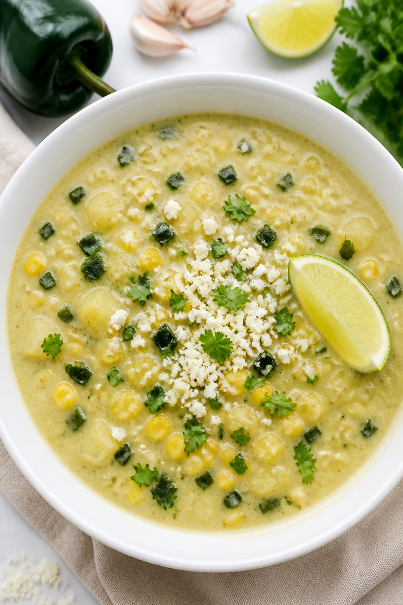 Roasted Poblano Corn Chowder Soup Roasted Poblano Corn Chowder Soup