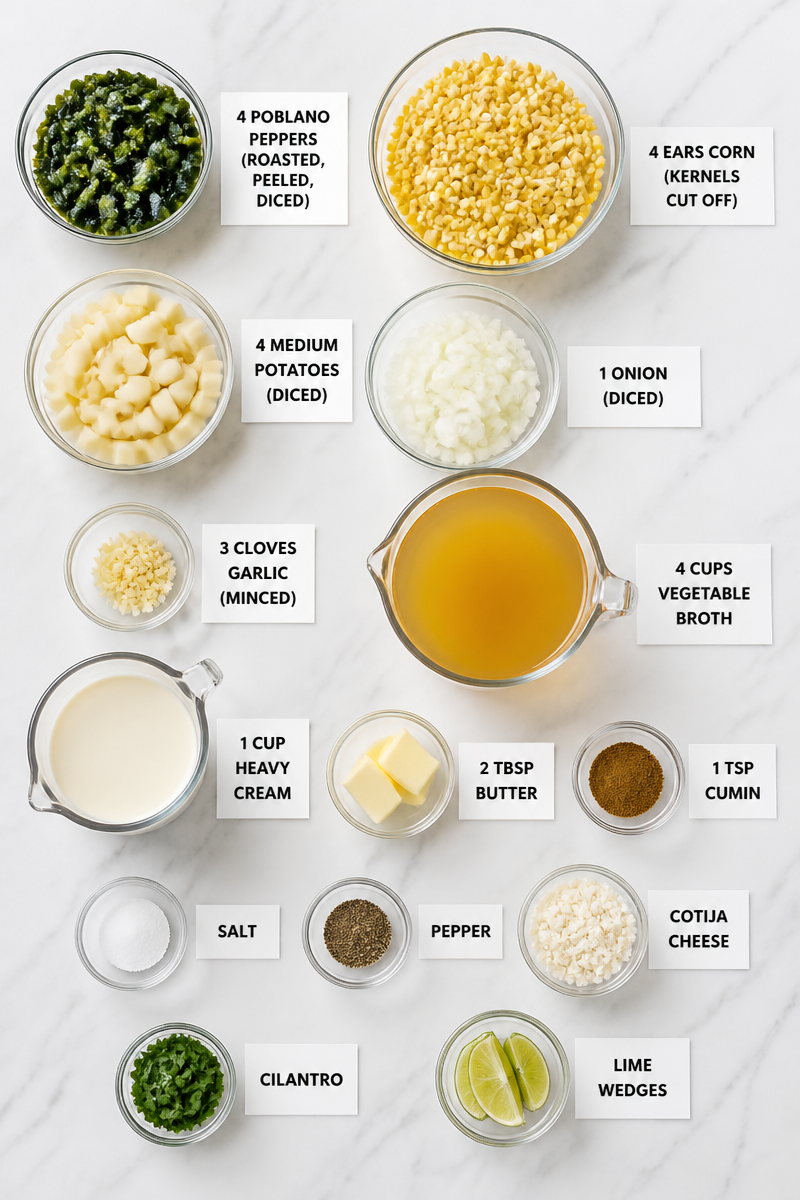 Roasted Poblano Corn Chowder Soup Roasted Poblano Corn Chowder Soup