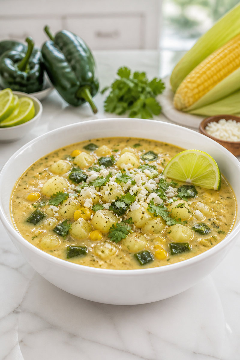 Roasted Poblano Corn Chowder Soup Roasted Poblano Corn Chowder Soup