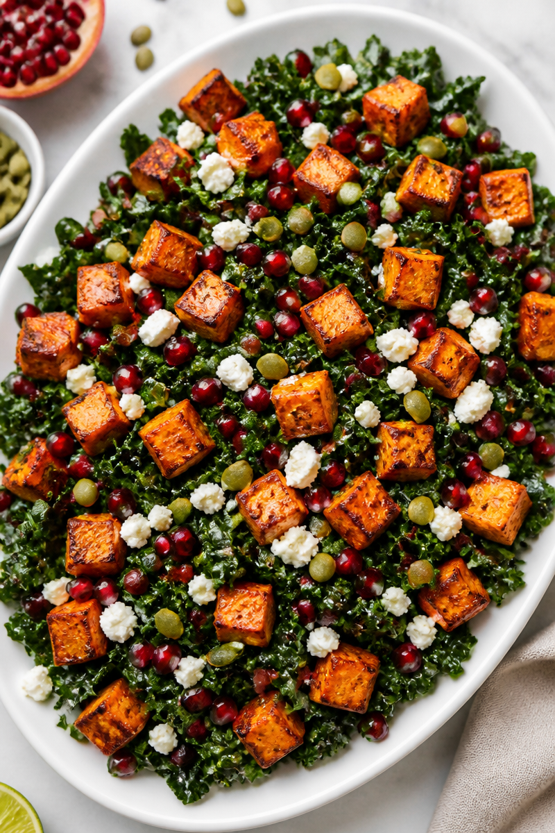 Roasted Sweet Potato Kale Pomegranate Salad Roasted Sweet Potato Kale Pomegranate Salad