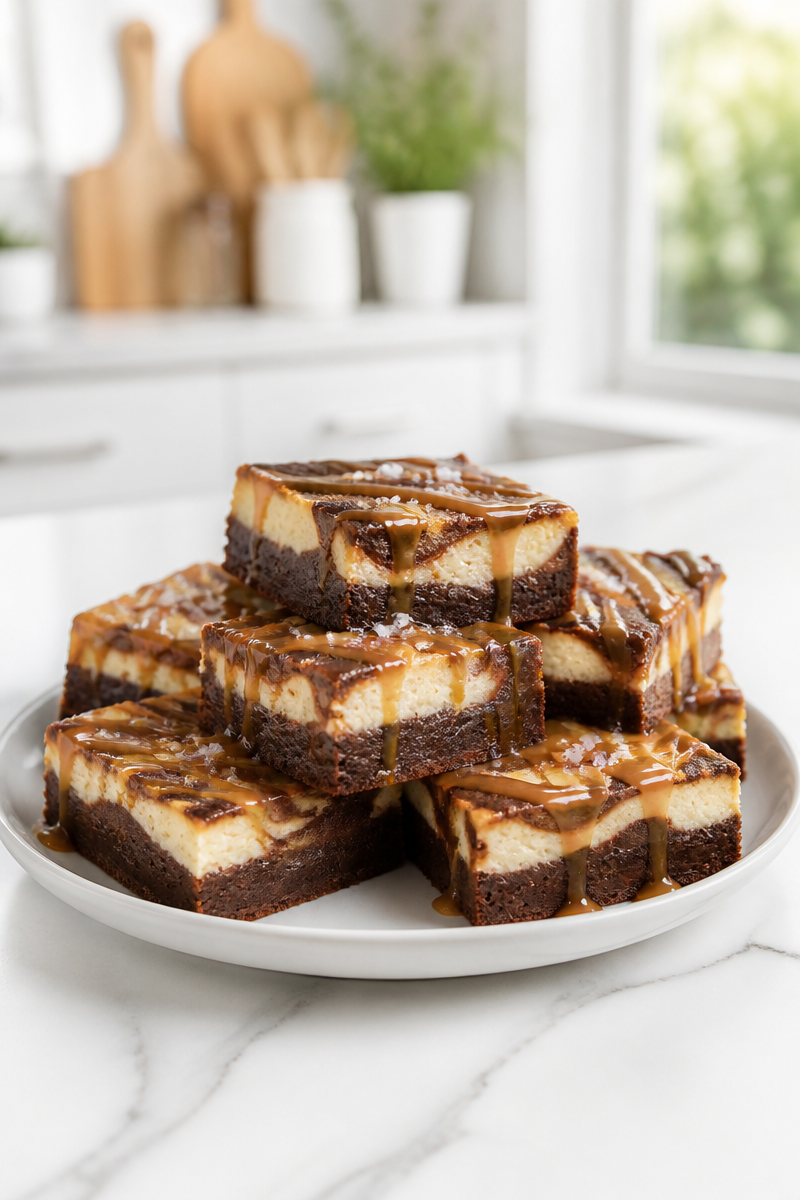 Salted Caramel Cheesecake Brownie Bar Salted Caramel Cheesecake Brownie Bar
