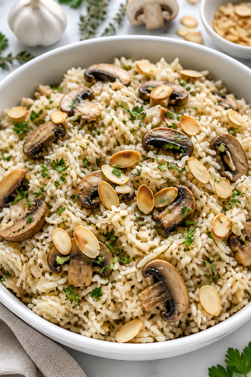 Savory Mushroom Rice Pilaf Herb
