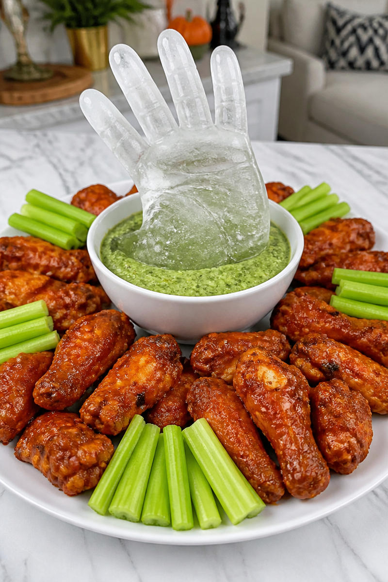 Sinking Hand Bat Wing Party Platter