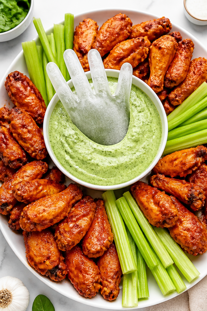 Sinking Hand Bat Wing Party Platter
