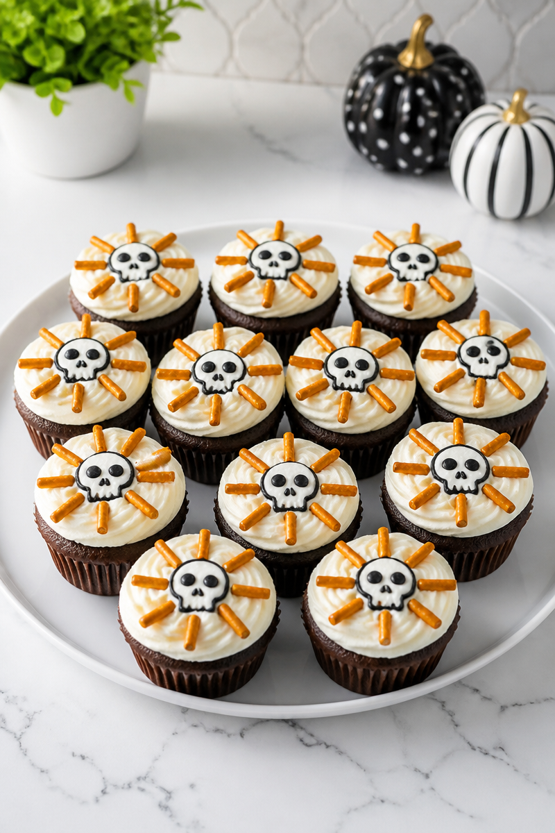Skeleton Frosted Halloween Cupcake Bone