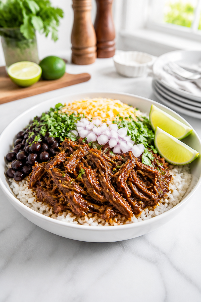 Slow Cooker Beef Barbacoa Taco Bowl Slow Cooker Beef Barbacoa Taco Bowl