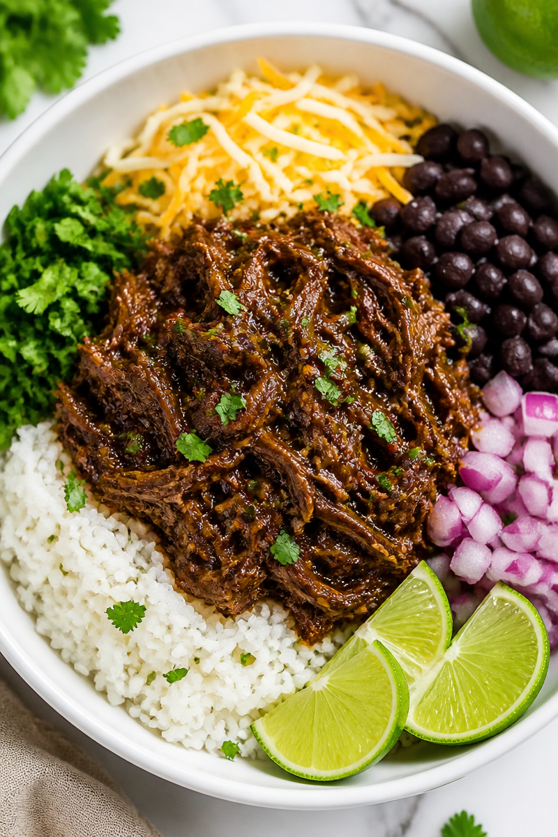 Slow Cooker Beef Barbacoa Taco Bowl Slow Cooker Beef Barbacoa Taco Bowl