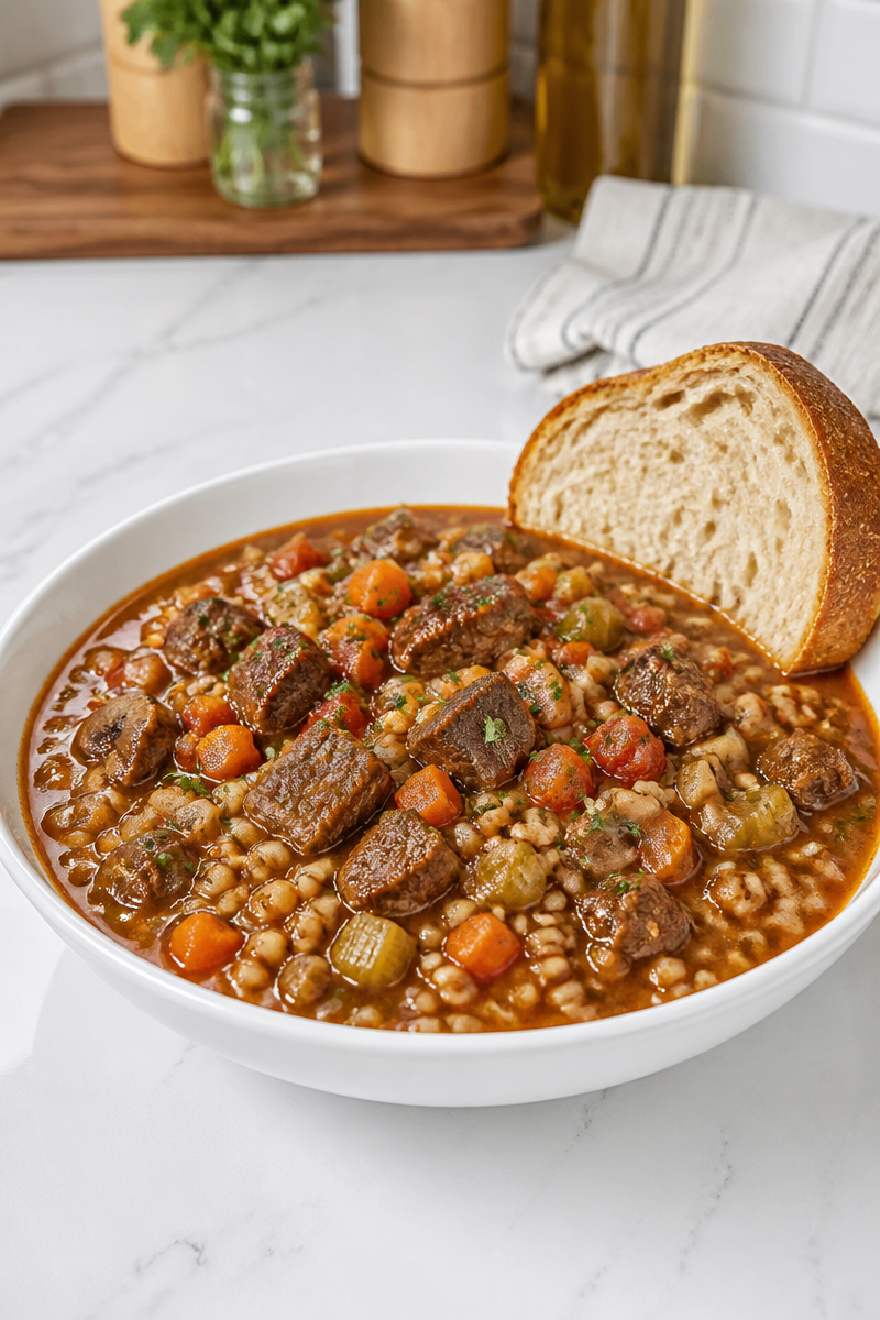 Slow Cooker Beef Barley Vegetable Stew Slow Cooker Beef Barley Vegetable Stew