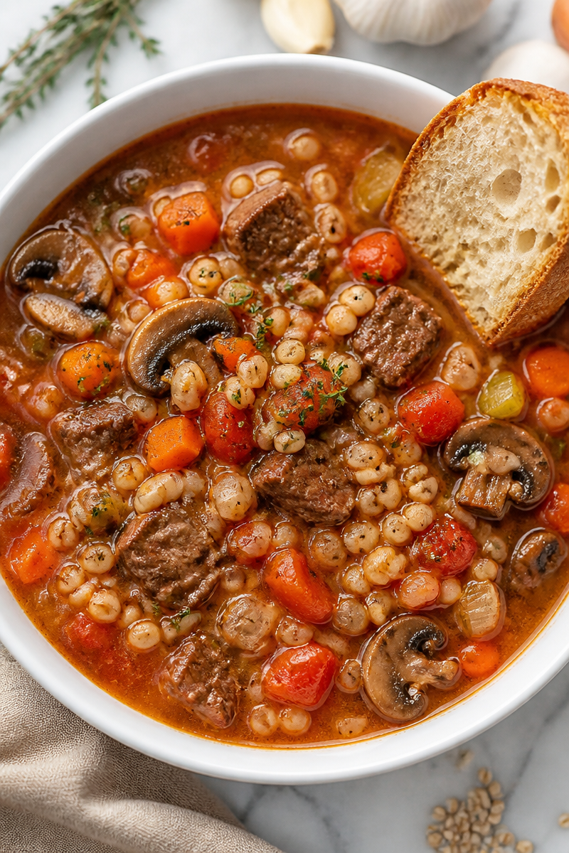 Slow Cooker Beef Barley Vegetable Stew Slow Cooker Beef Barley Vegetable Stew