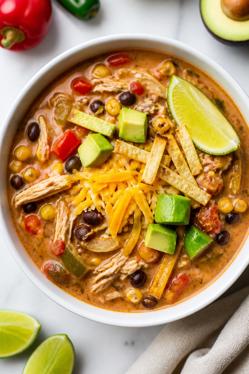 Slow Cooker Chicken Fajita Soup Bowl Slow Cooker Chicken Fajita Soup Bowl