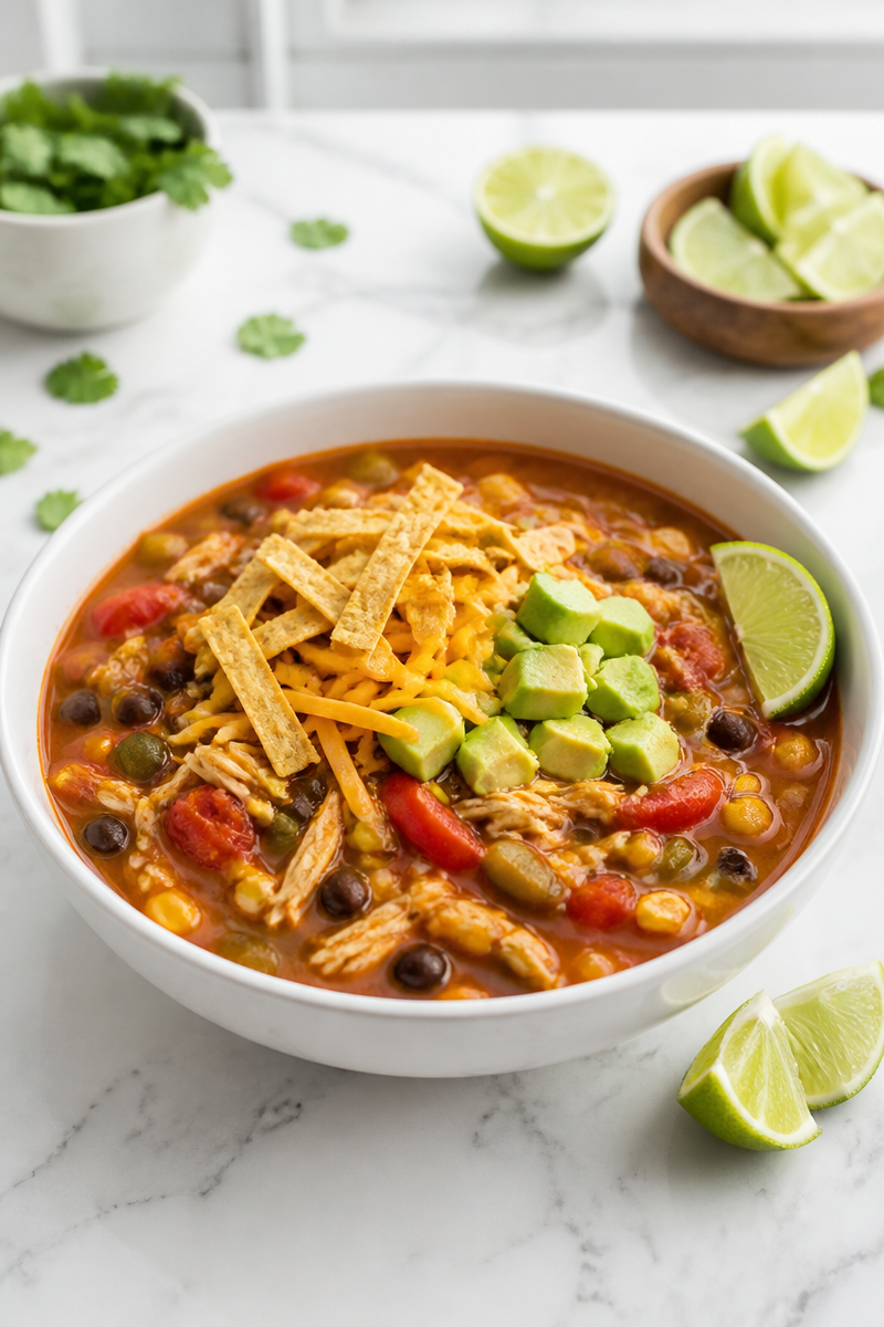 Slow Cooker Chicken Fajita Soup Bowl Slow Cooker Chicken Fajita Soup Bowl