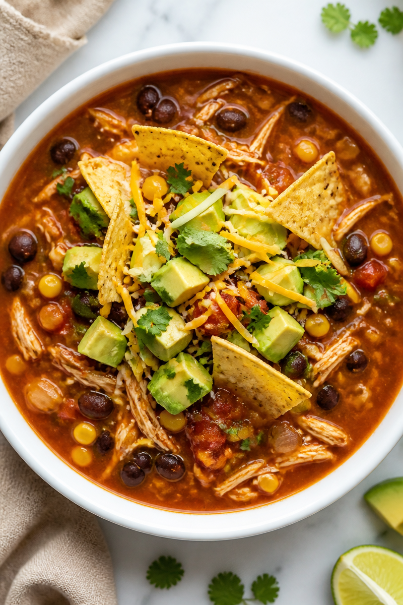 Slow Cooker Chicken Tortilla Soup