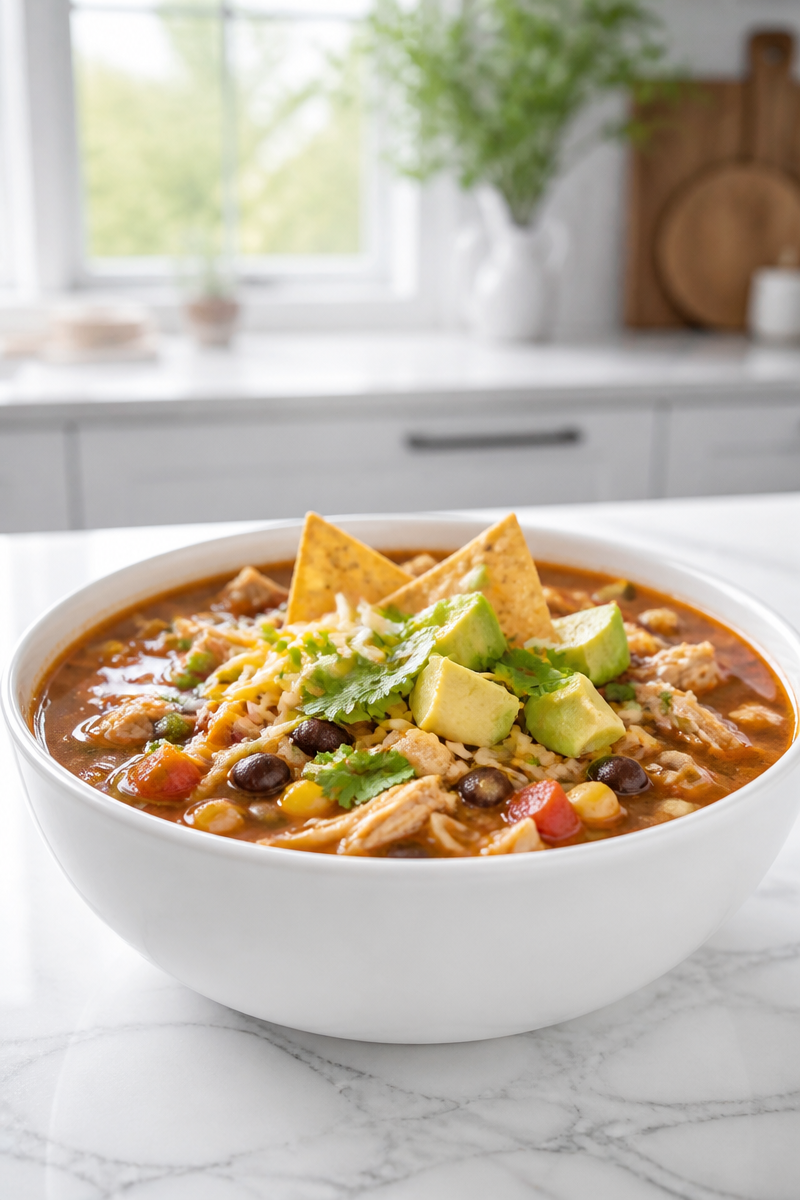 Slow Cooker Chicken Tortilla Soup