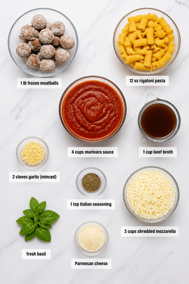 Slow Cooker Meatball Pasta Marinara Dinner