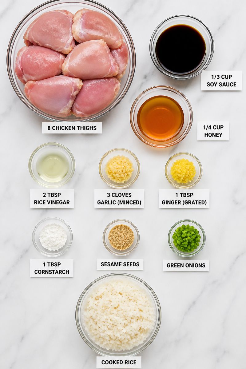 Slow Cooker Teriyaki Chicken Thigh Rice