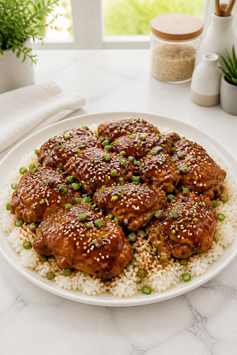 Slow Cooker Teriyaki Chicken Thigh Rice