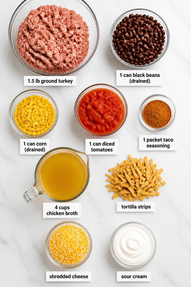 Slow Cooker Turkey Taco Soup Easy