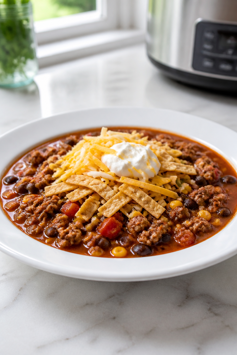 Slow Cooker Turkey Taco Soup Easy