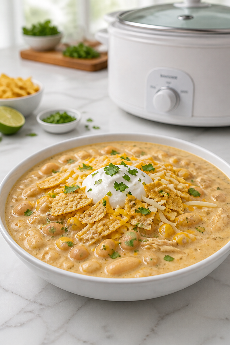 Slow Cooker White Chicken Chili