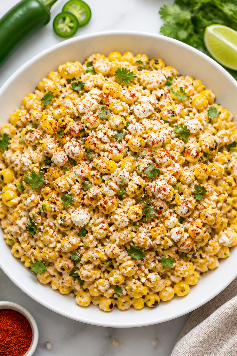 Smoky Grilled Corn Elote Salad