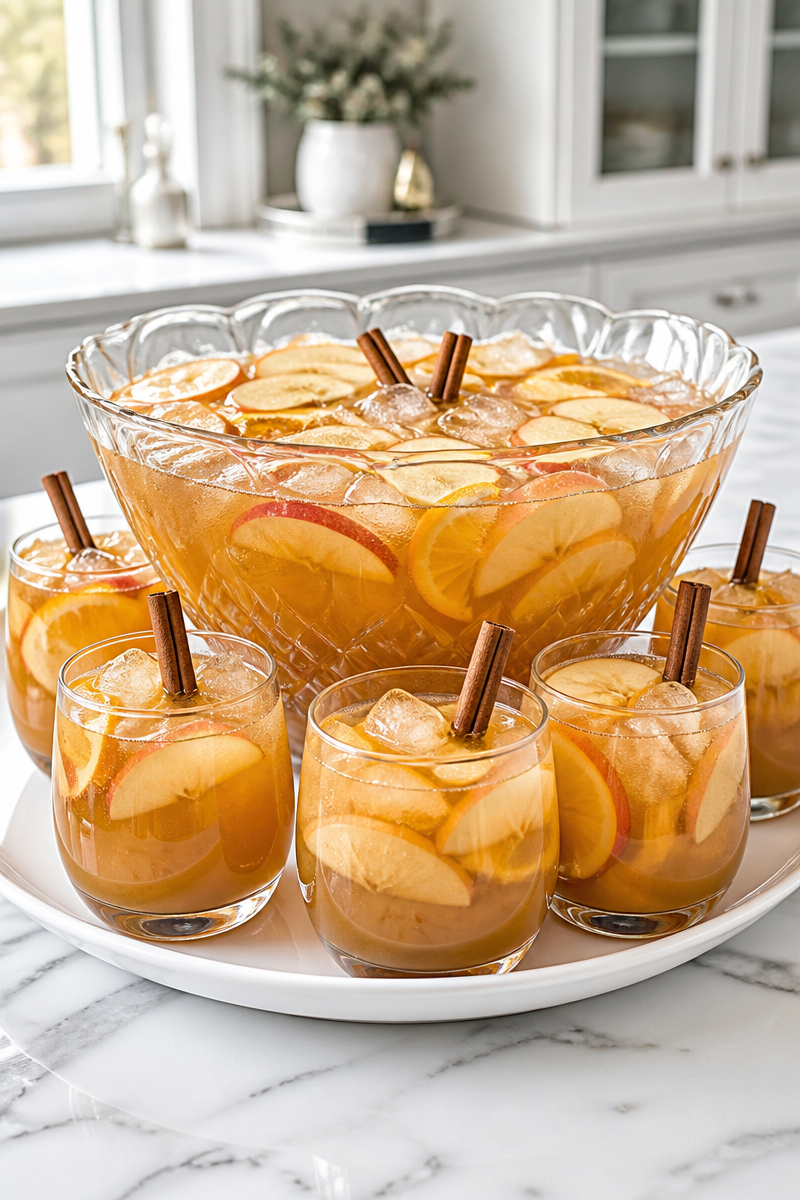 Spiced Bourbon Cider Punch Bowl Spiced Bourbon Cider Punch Bowl