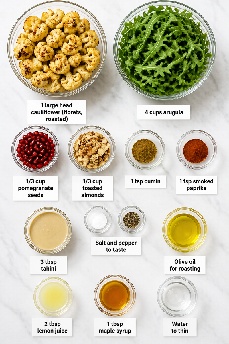 Spiced Roasted Cauliflower Tahini Fall Salad