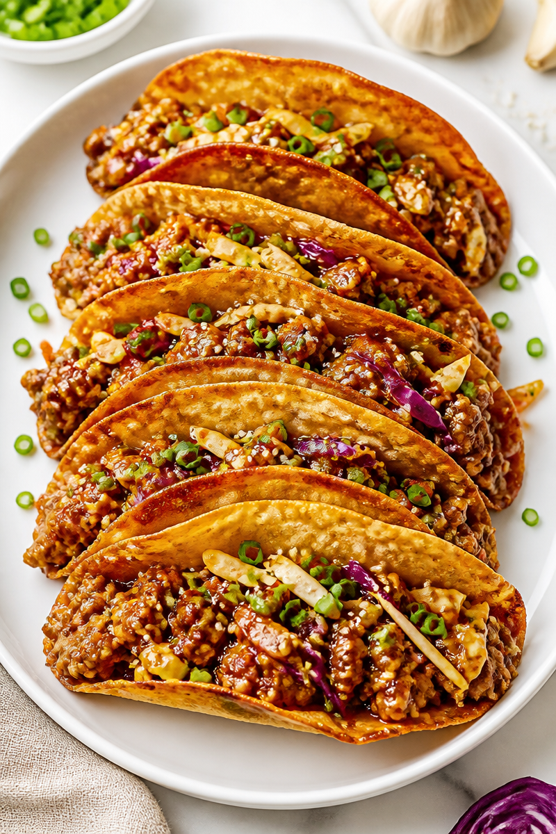 Spicy Gochujang Egg Roll Taco