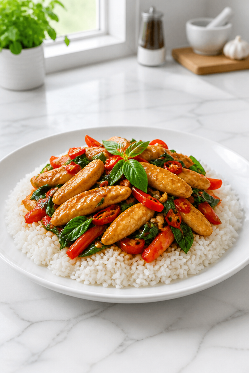 Spicy Thai Basil Chicken Spicy Thai Basil Chicken