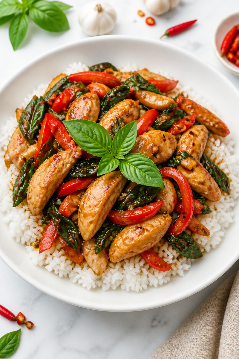 Spicy Thai Basil Chicken Spicy Thai Basil Chicken