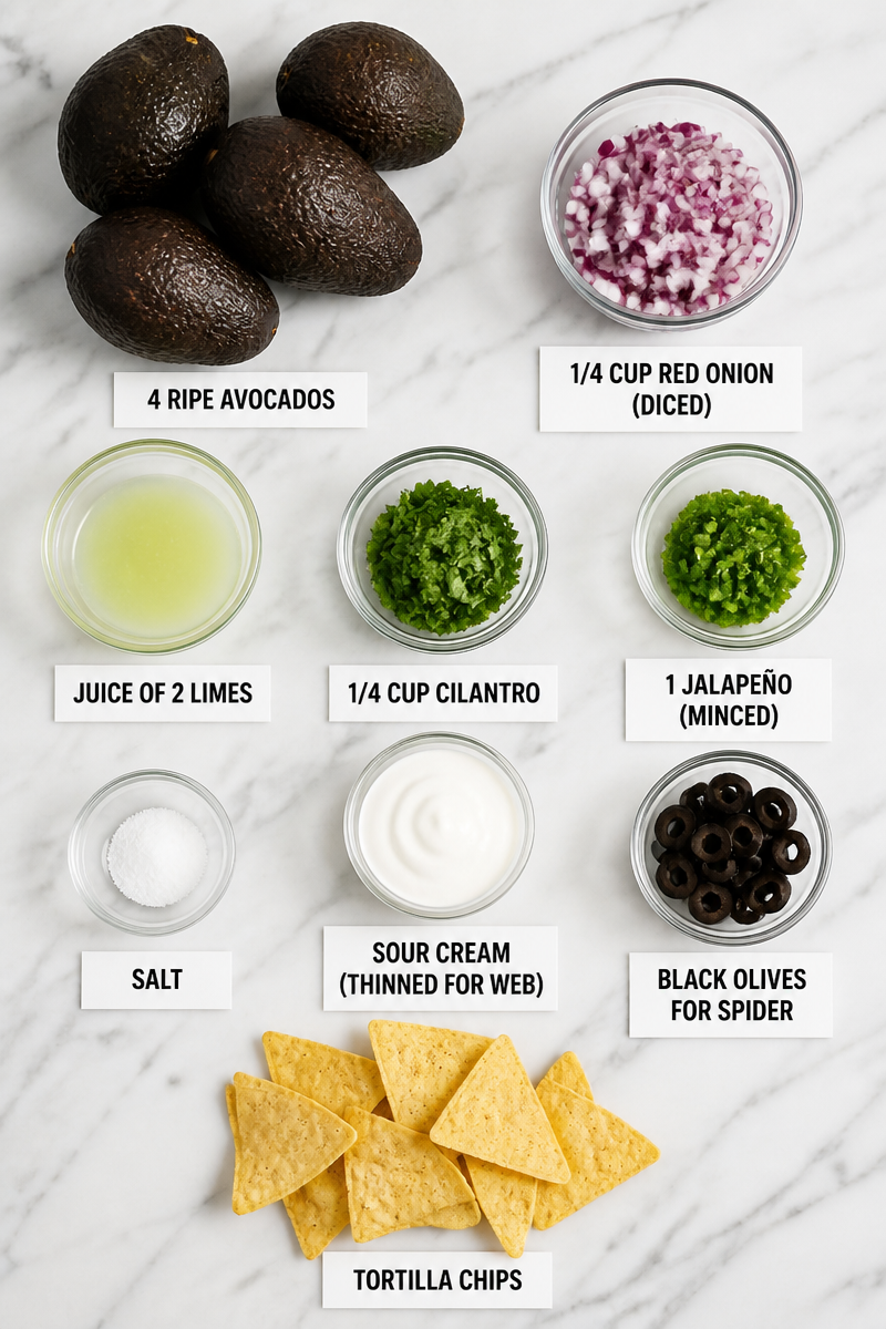 Spider Web Guacamole Avocado Skull