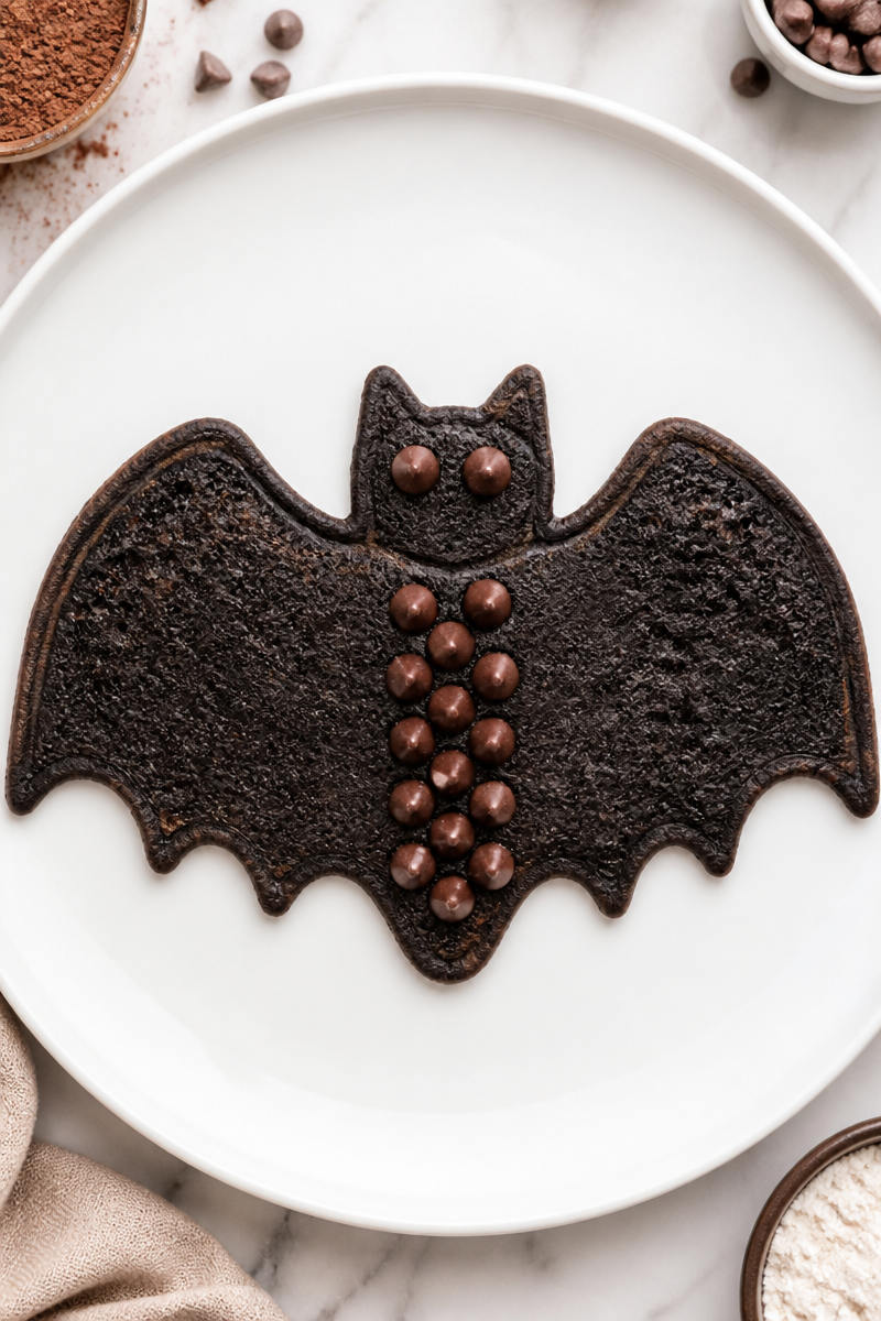 Spooky Black Bat Chocolate Pancake Spooky Black Bat Chocolate Pancake