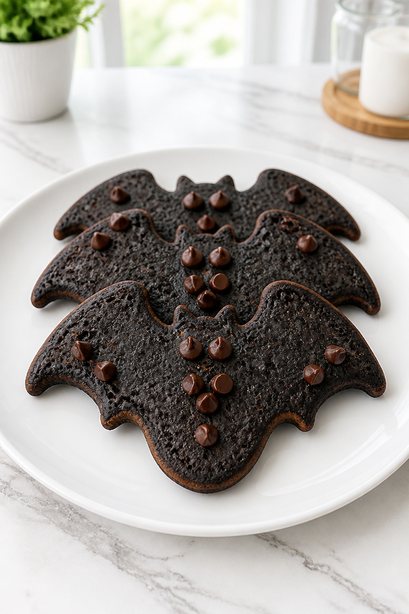 Spooky Black Bat Chocolate Pancake Spooky Black Bat Chocolate Pancake