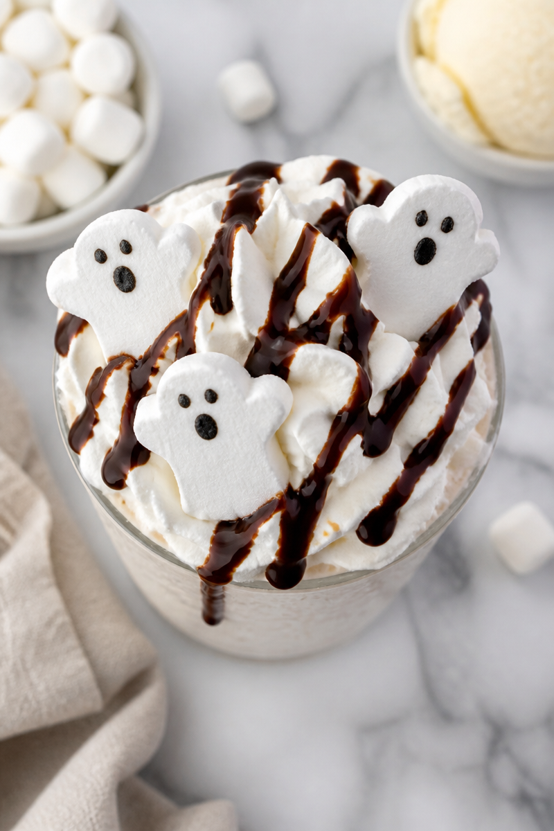 Spooky Ghost Vanilla Marshmallow Milkshake