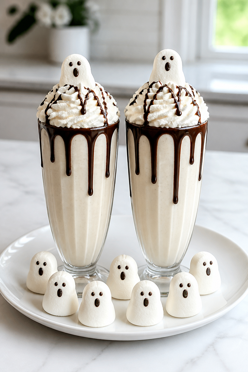 Spooky Ghost Vanilla Marshmallow Milkshake